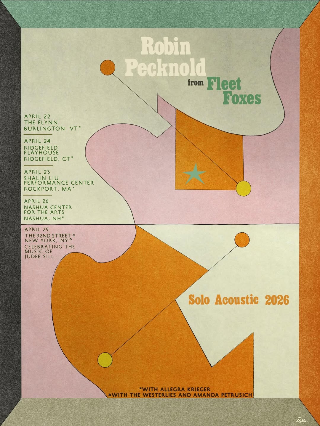 Robin Pecknold Solo Acoustic Tour Poster 2026
